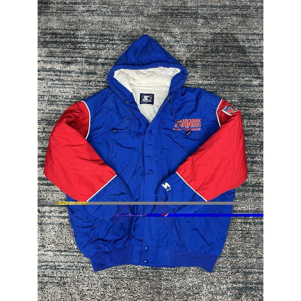 New York Giants 1990s Vintage NFL Satin Starter Bomber Jacket Adult XL